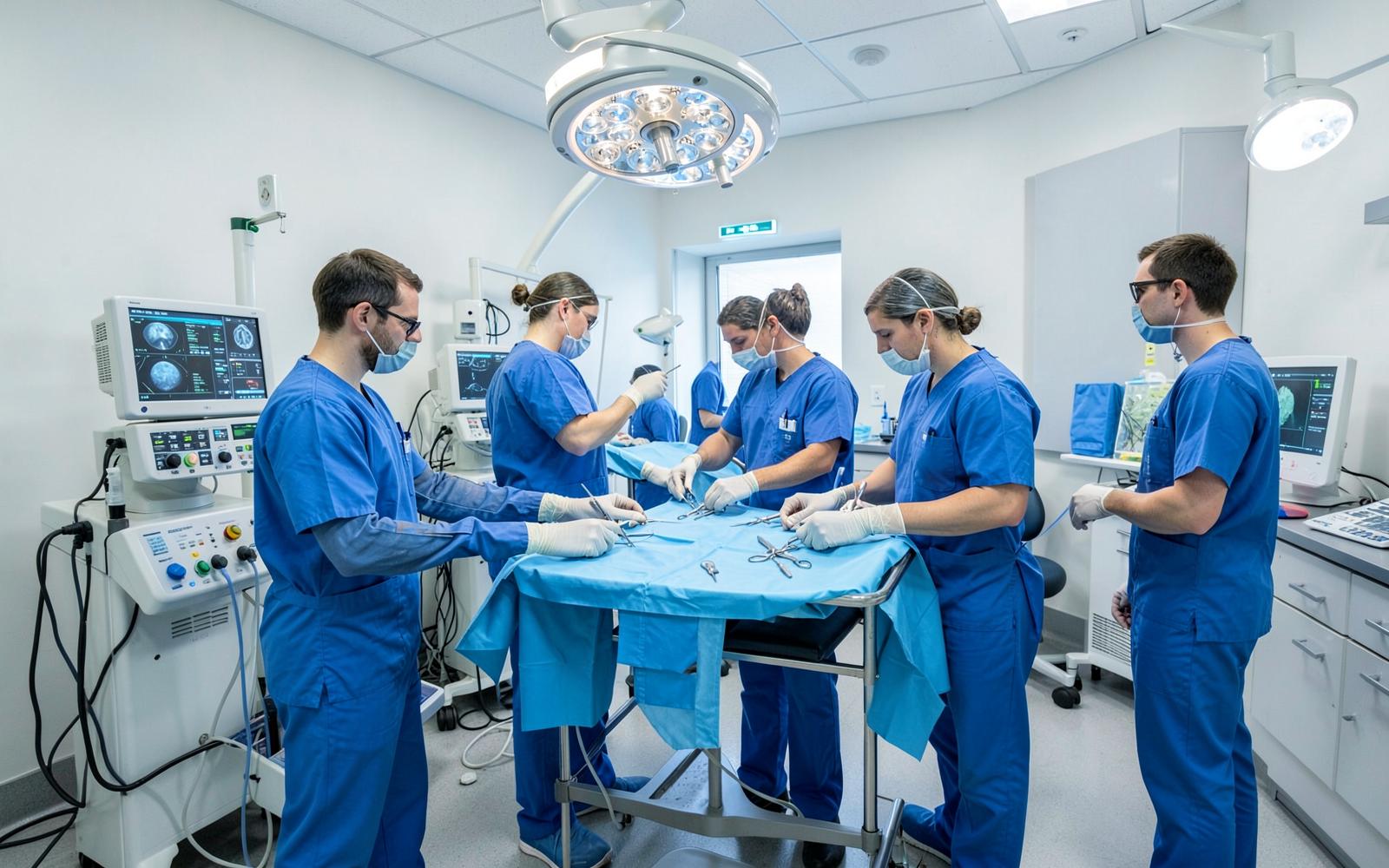 Quirófano veterinario con equipo de monitorización